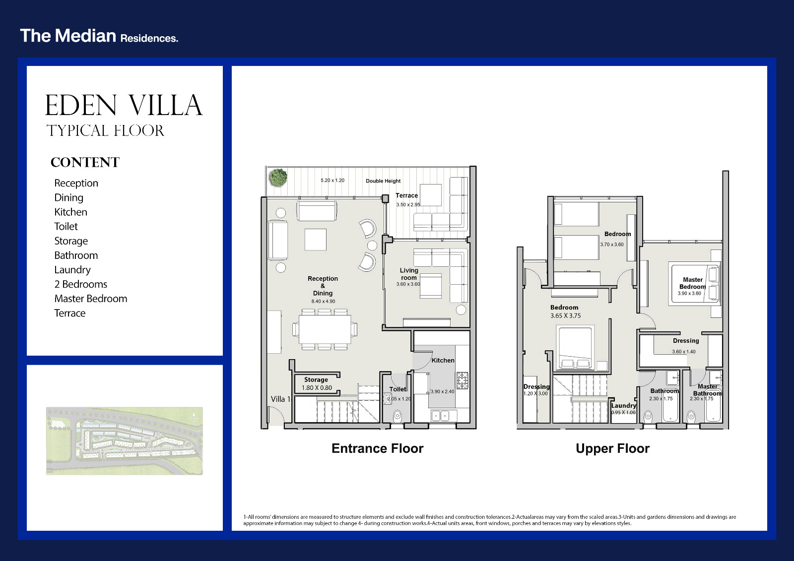 Floor plan for villa at The Median Residences