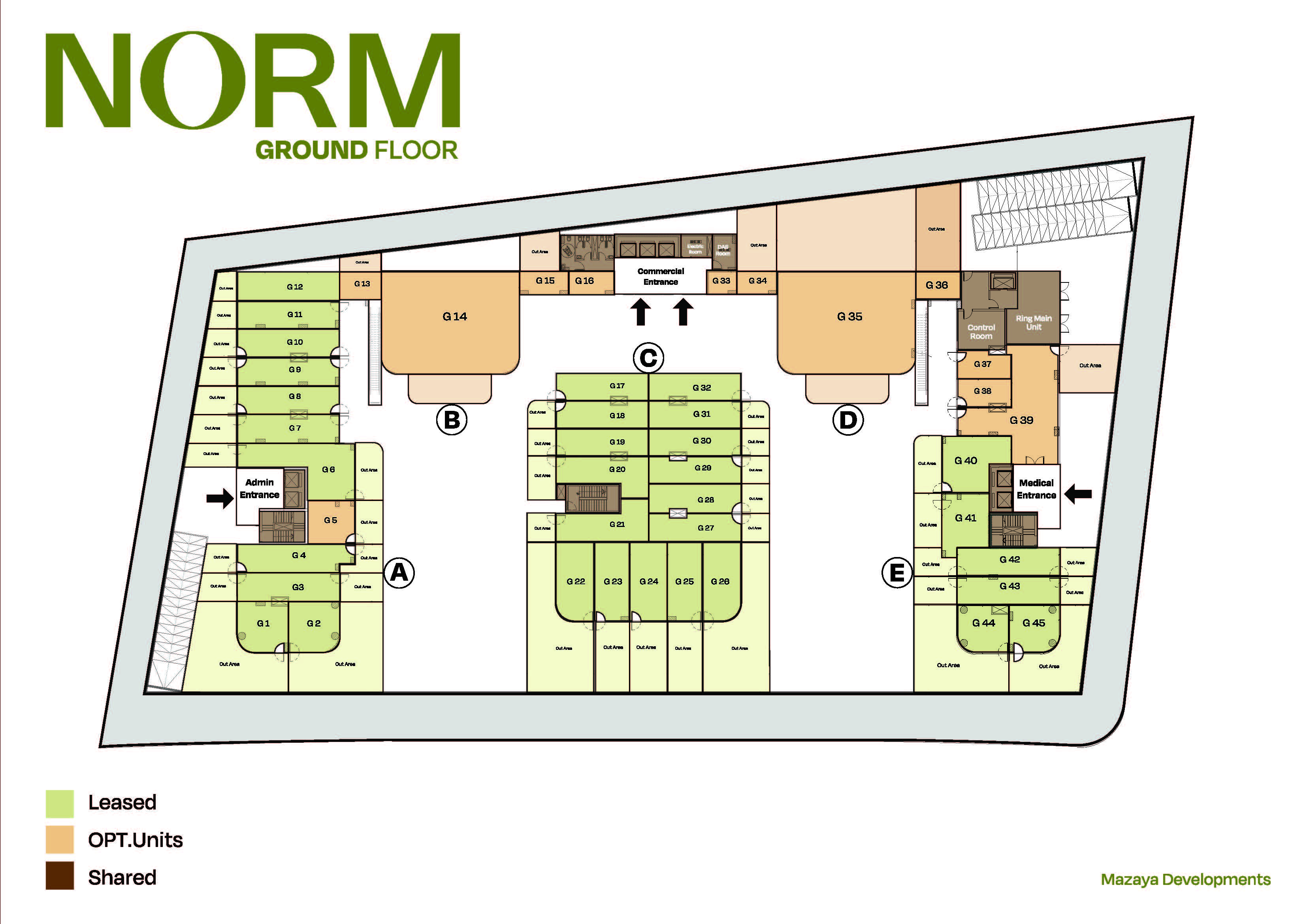 Floor plan for apartment at Norm Spaces
