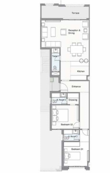 Floor plan for chalet at Telal North Coast