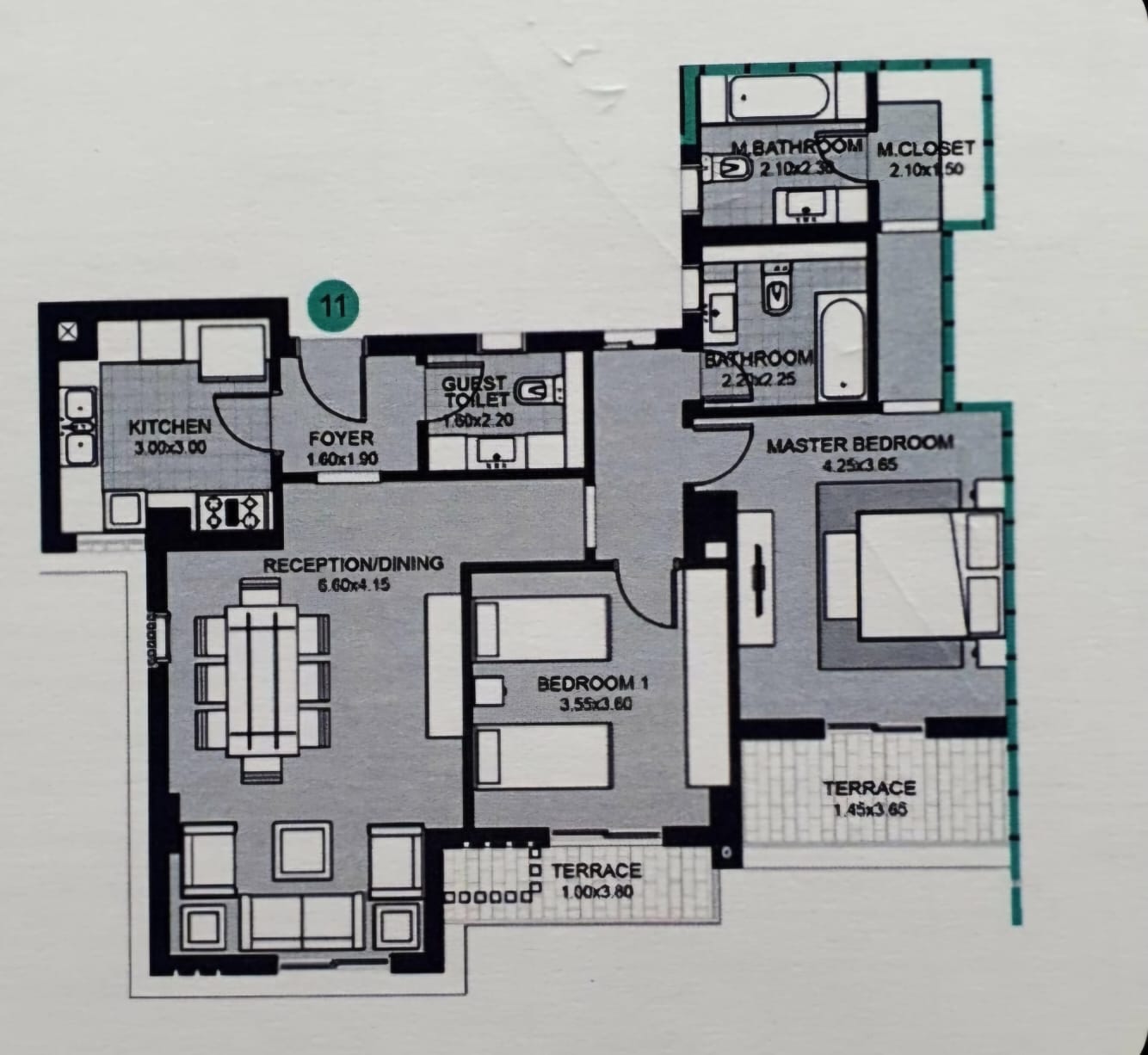 Floor plan for apartment at Villette