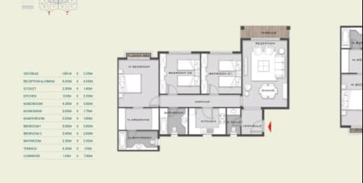 Floor plan for apartment at Aliva Mountain View Mostakbal City
