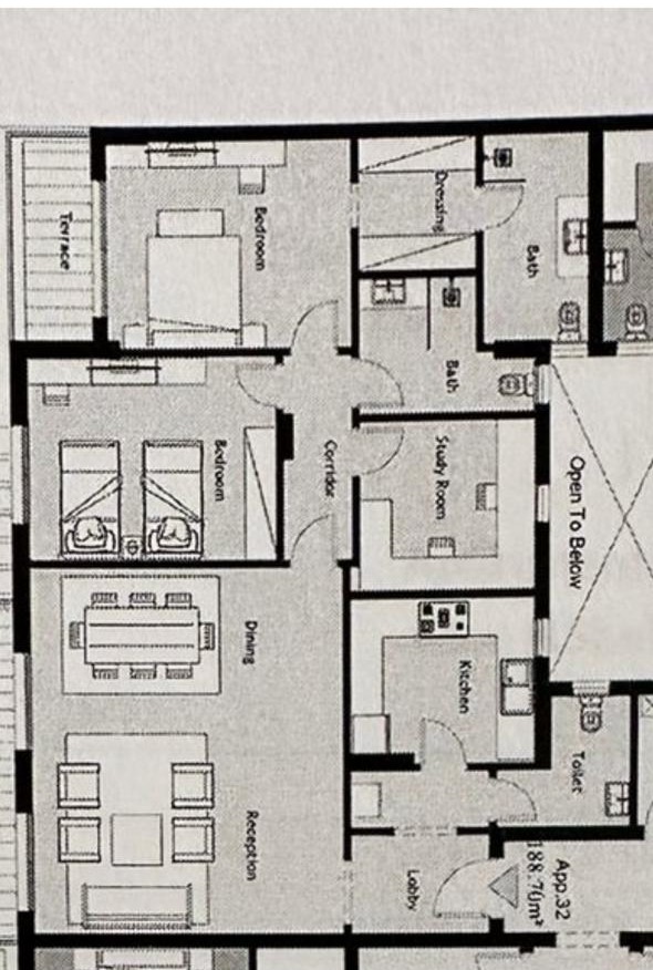 Floor plan for apartment at Palm Hills Alexandria