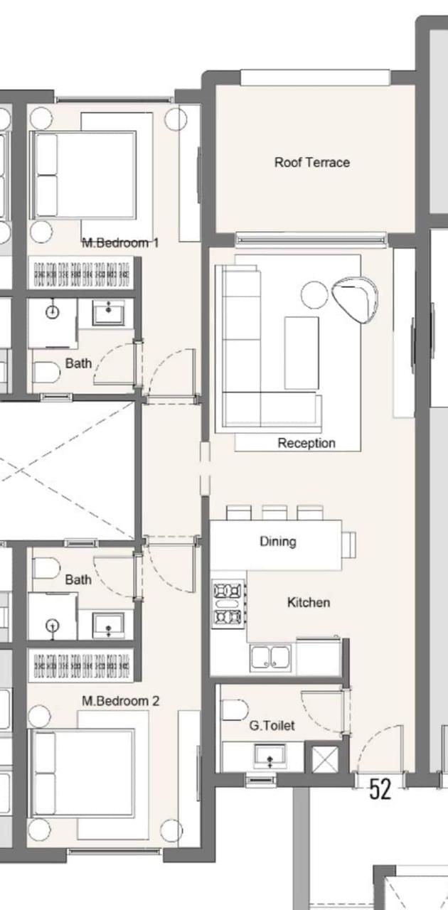 Floor plan for penthouse at Hacienda Waters
