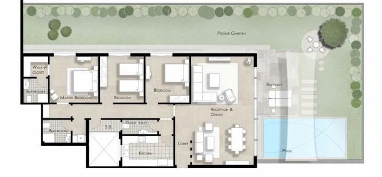 Floor plan for apartment at Lake View Residence
