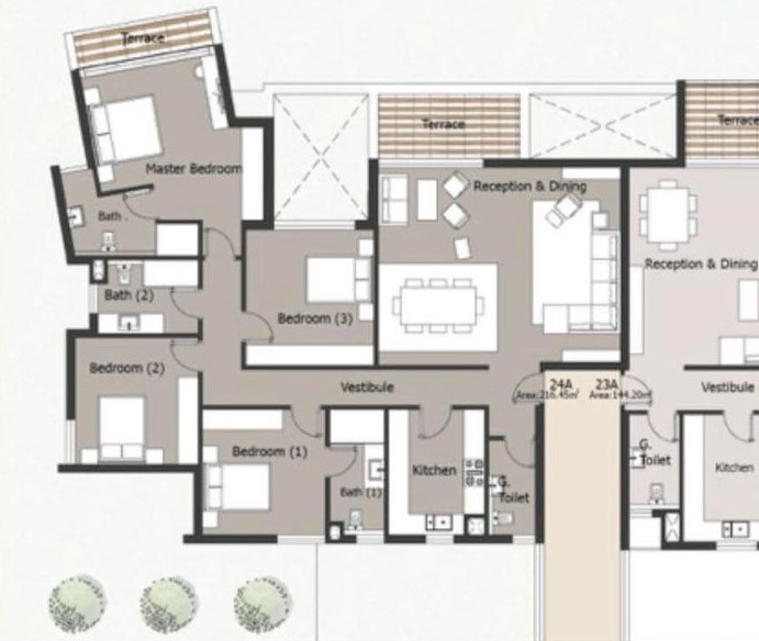 Floor plan for apartment at Palm Hills New Cairo