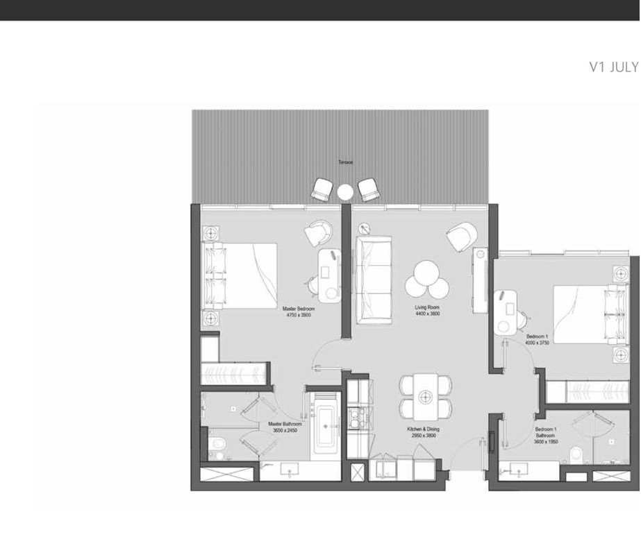 Floor plan for apartment at Vida Marassi Marina