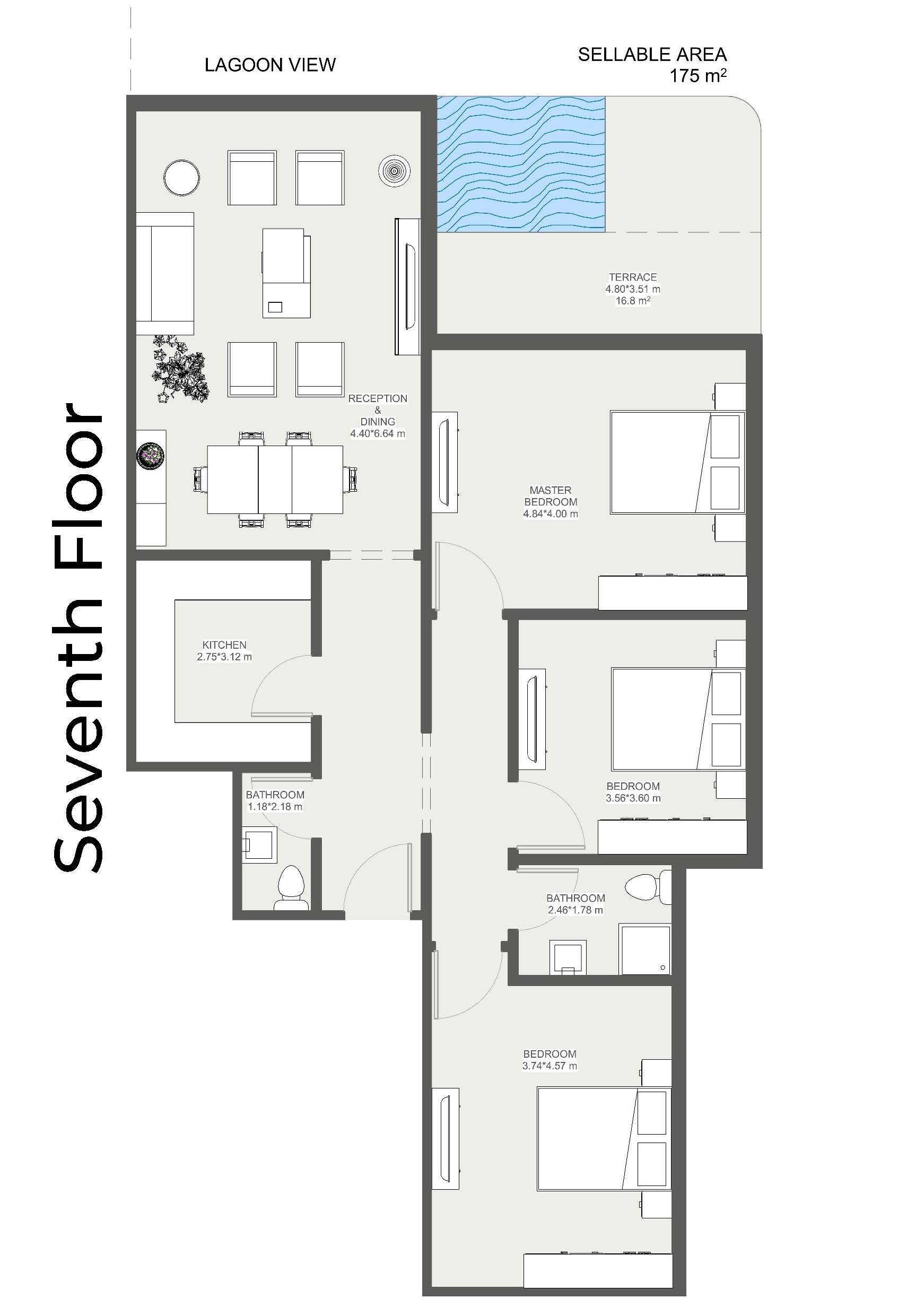 Floor plan for penthouse at Lumia Residence- New Capital