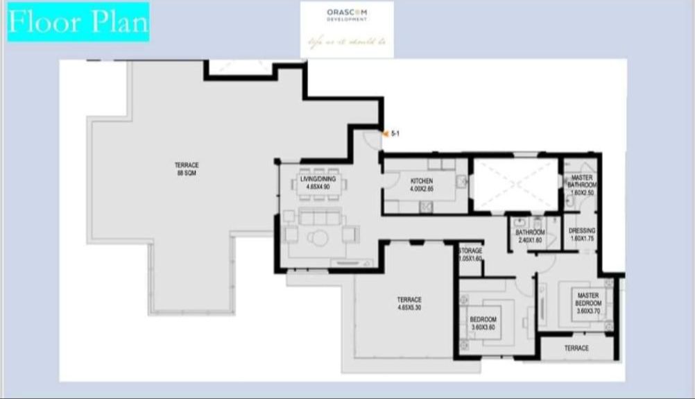 Floor plan for penthouse at O West Orascom