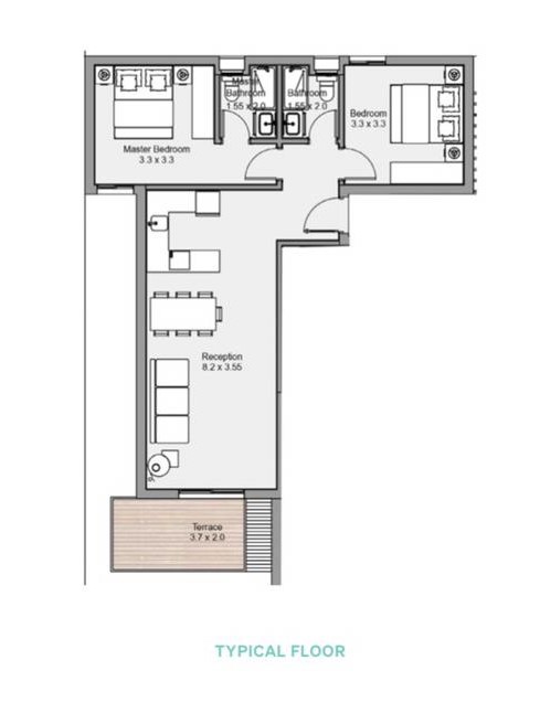 Floor plan for chalet at Salt