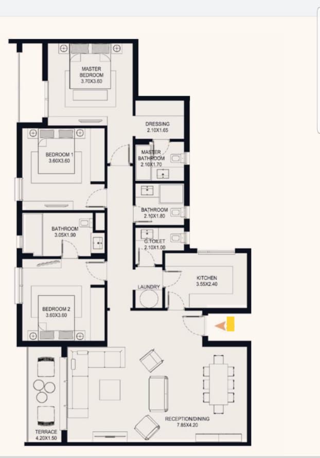 Floor plan for apartment at O West Orascom