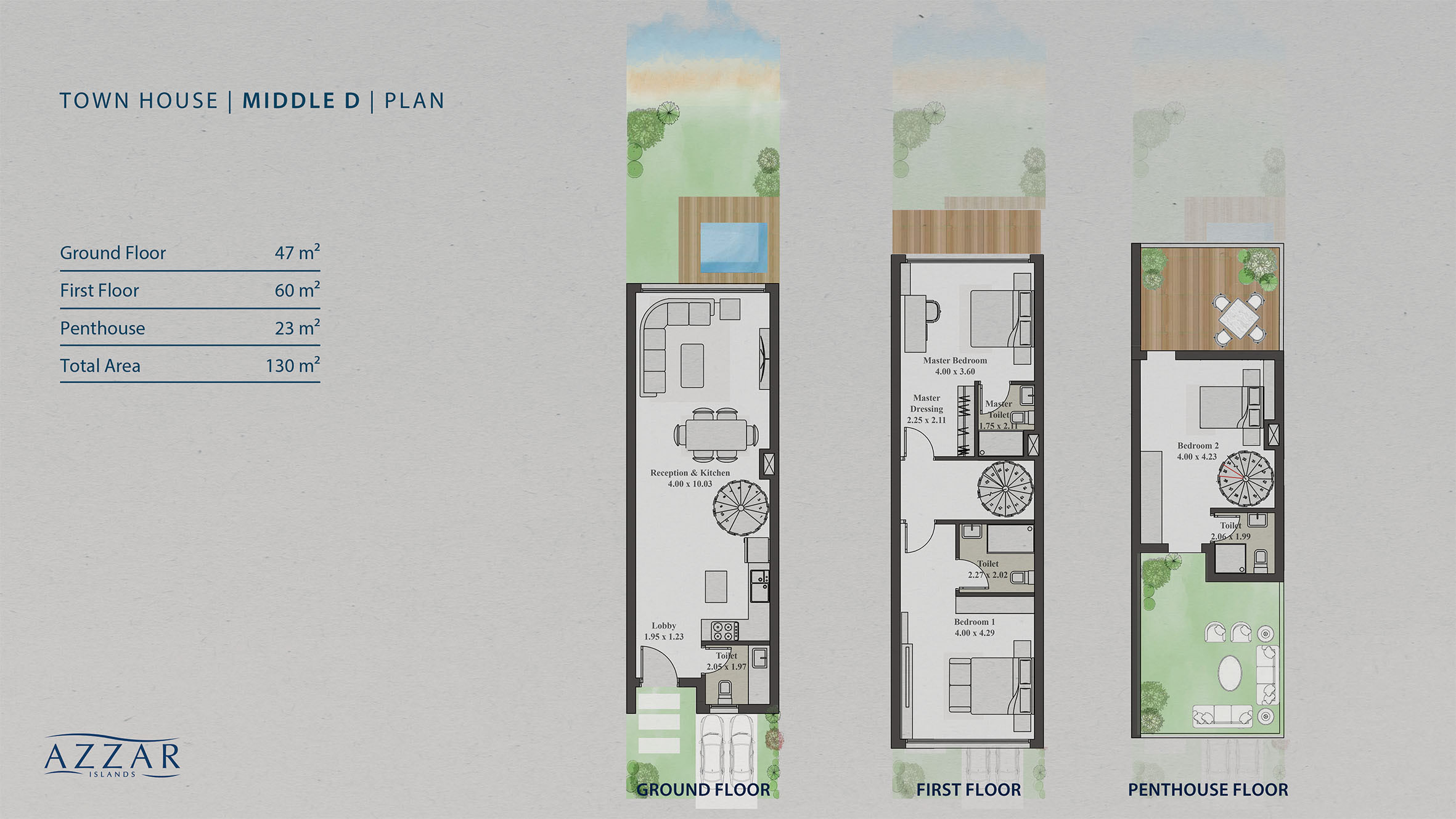 Floor plan for townhouse at Azzar Island