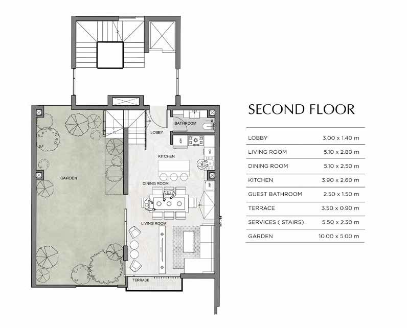 Floor plan for duplex at Sheraton Residence