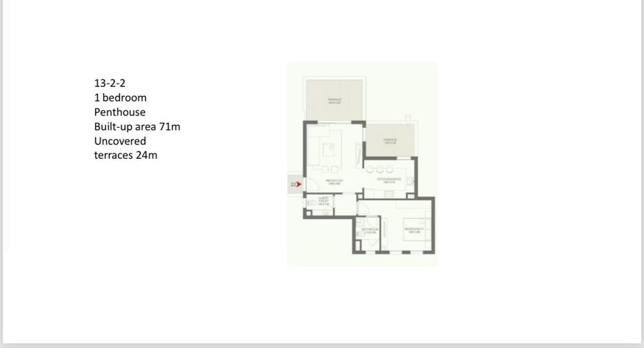 Floor plan for penthouse at DUA