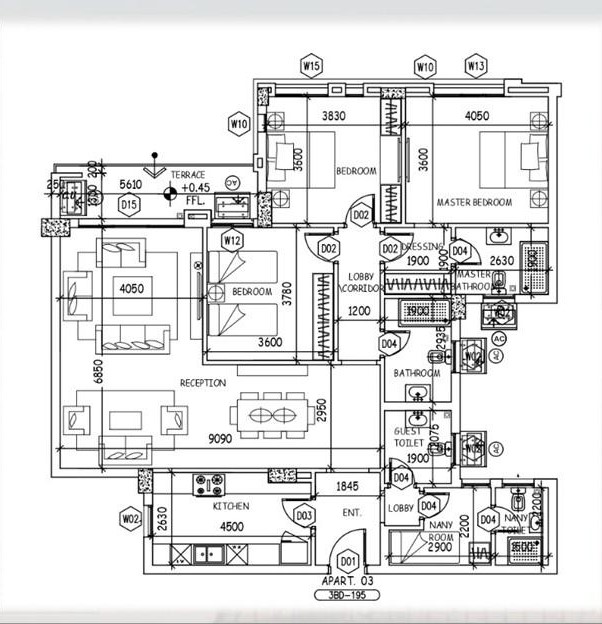 Floor plan for apartment at HAPTown