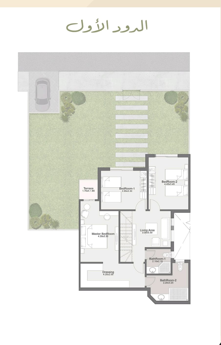 Floor plan for duplex at Sarai