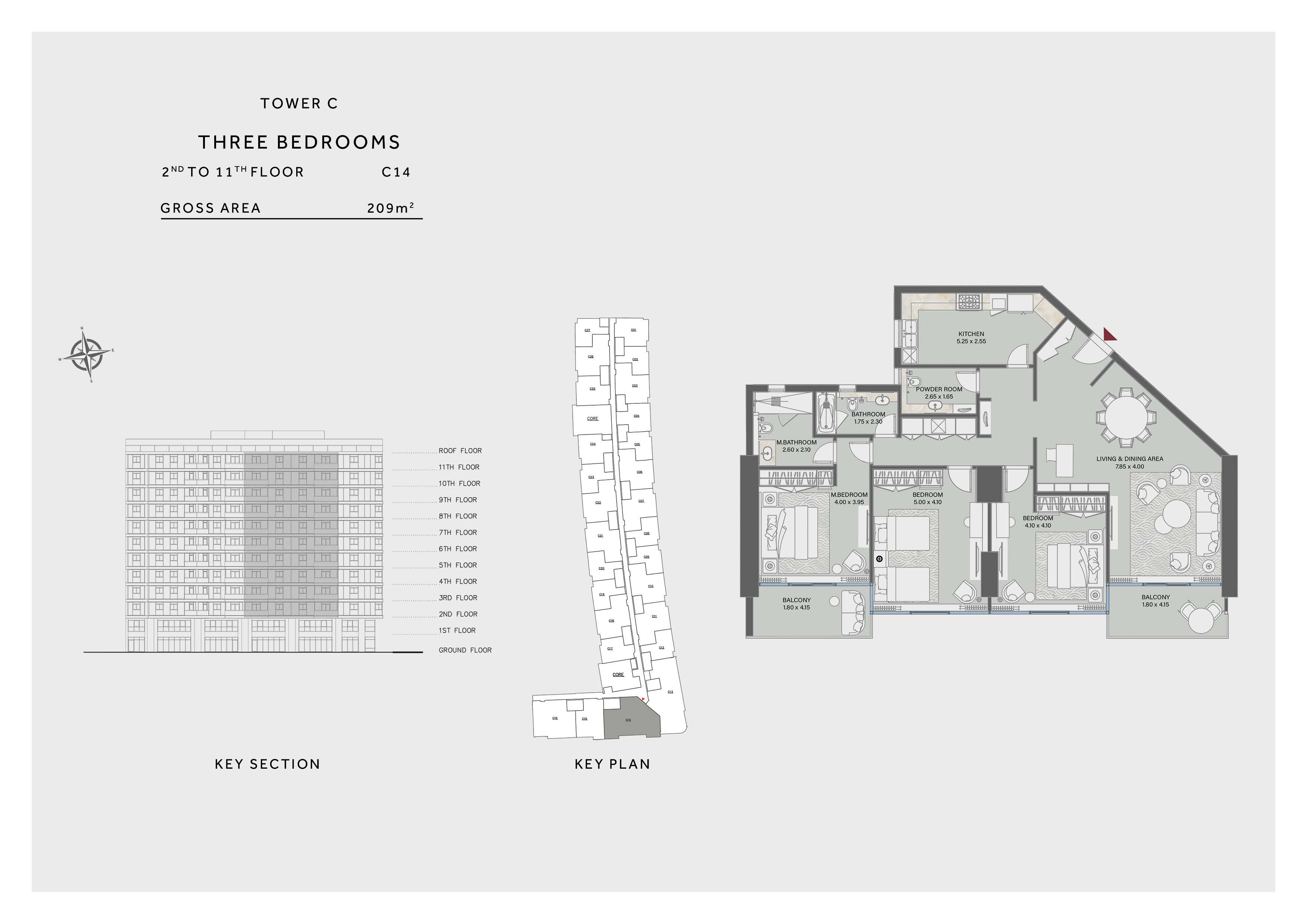 Floor plan for apartment at Marriott Residences Heliopolis