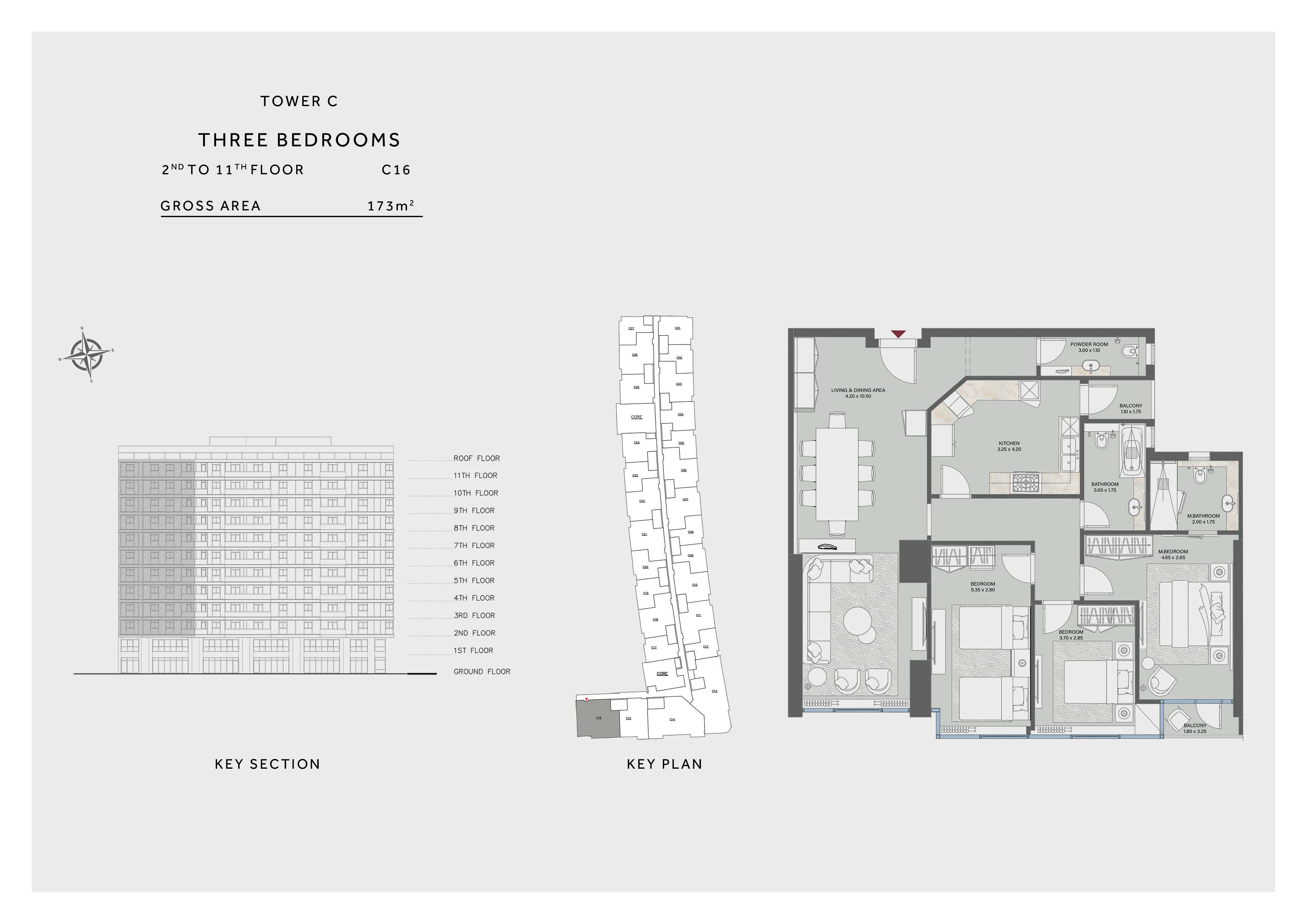 Floor plan for apartment at Marriott Residences Heliopolis