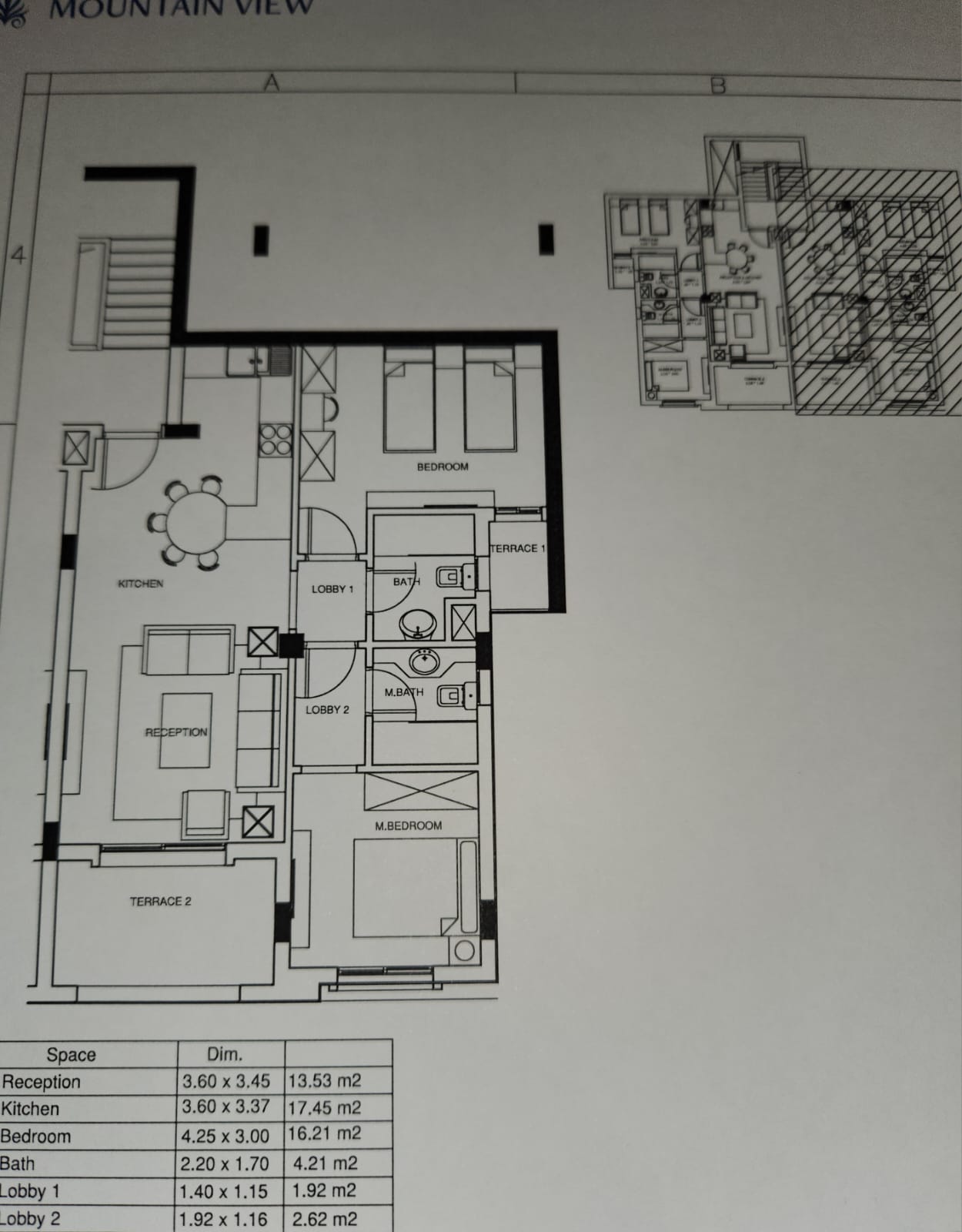 Floor plan for chalet at Mountain View Ras El Hekma