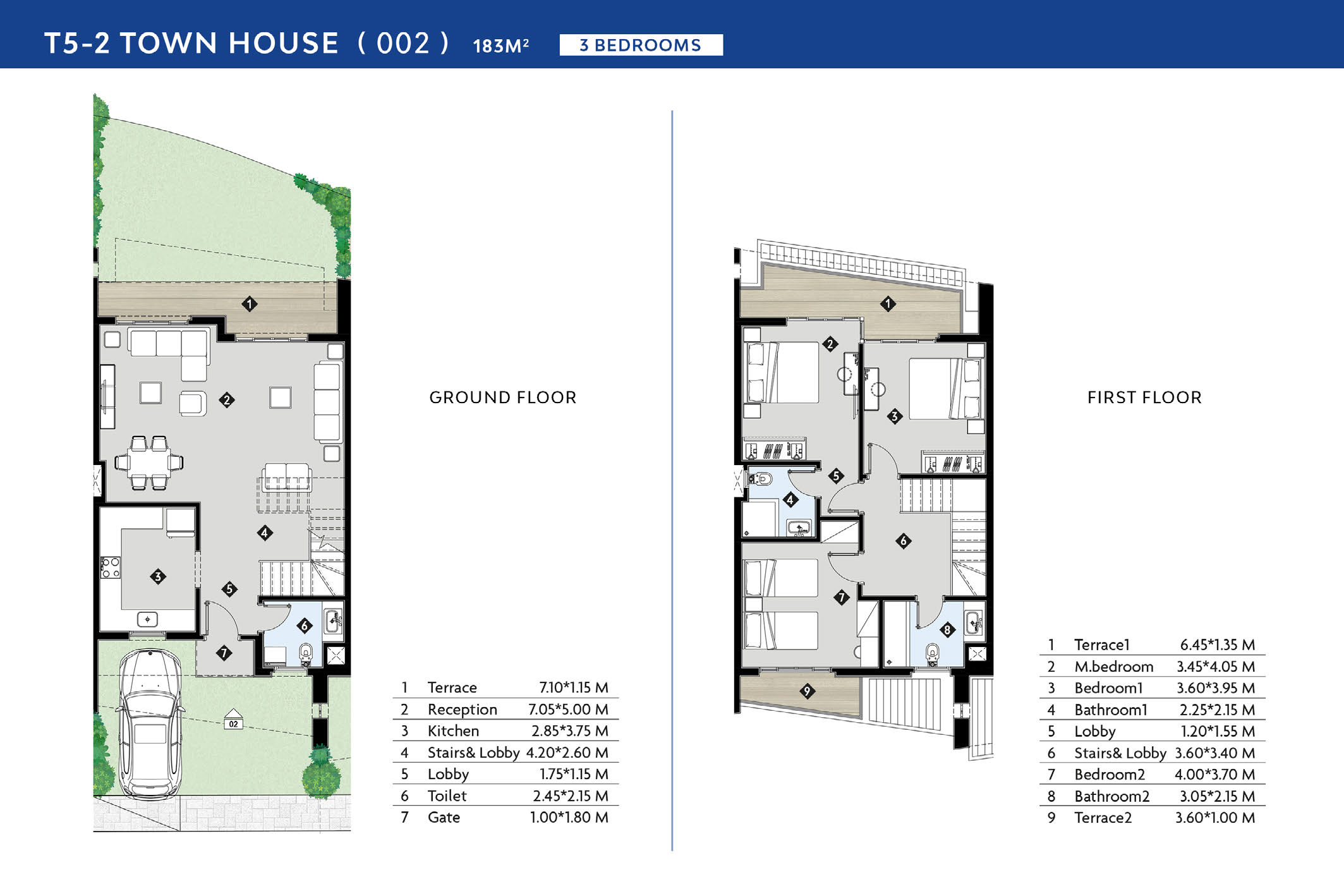 Floor plan for townhouse at Boho El Sokhna