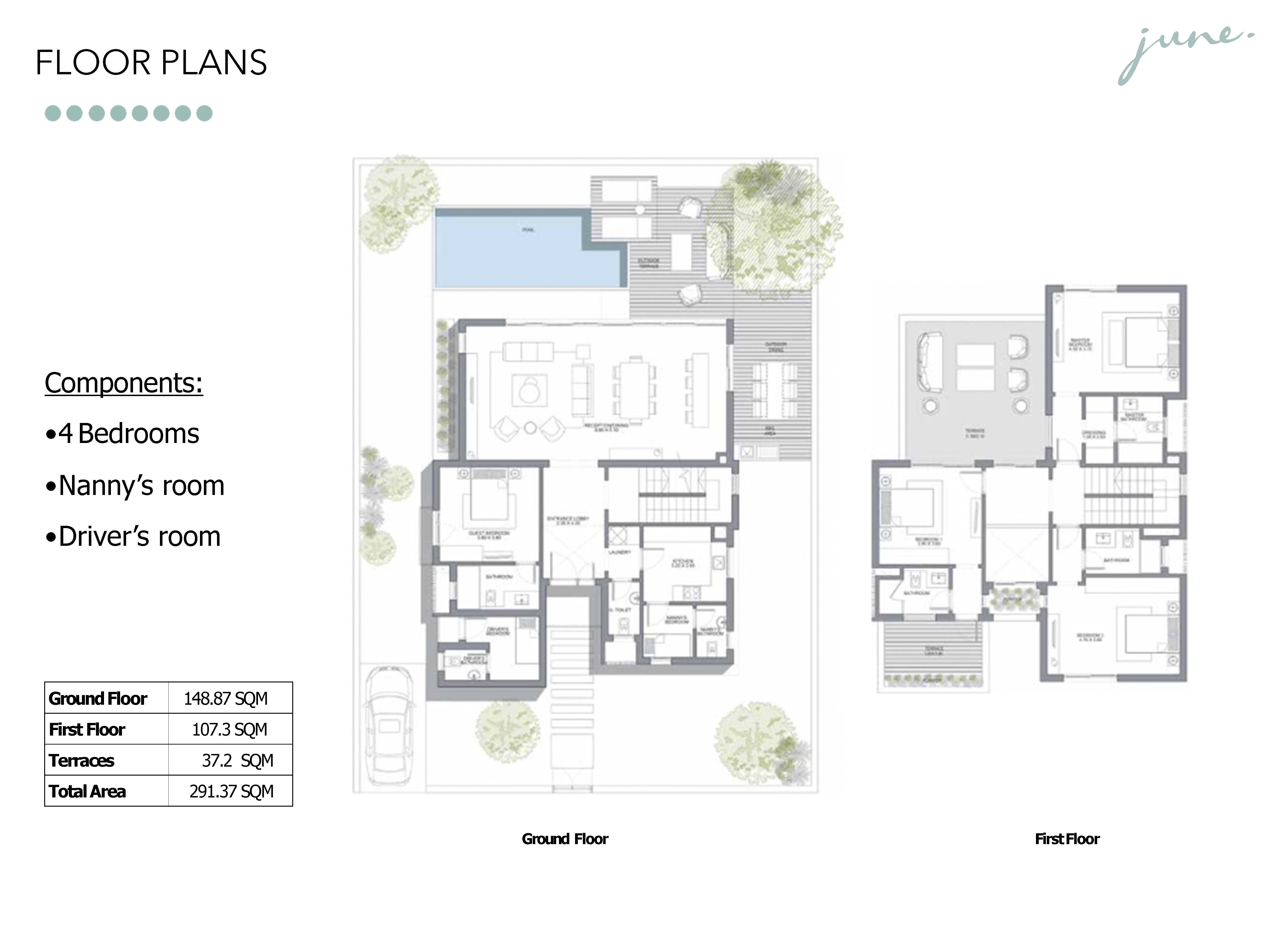 Floor plan for villa at June