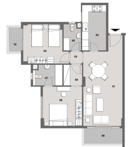 Floor plan for apartment at Il Bosco City