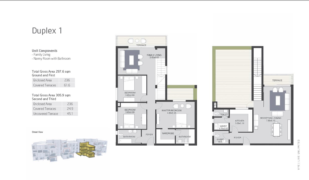 Floor plan for duplex at VYE SODIC