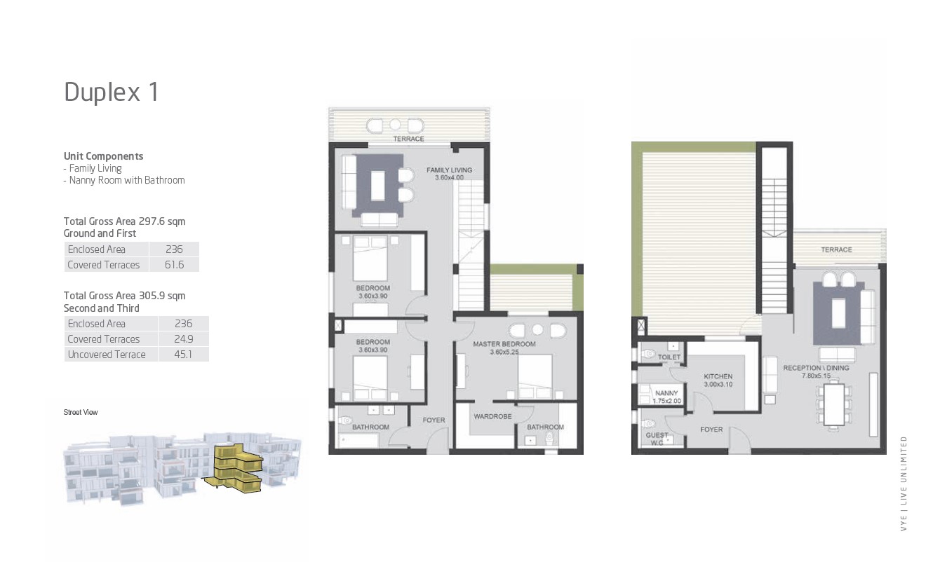 Floor plan for duplex at VYE SODIC