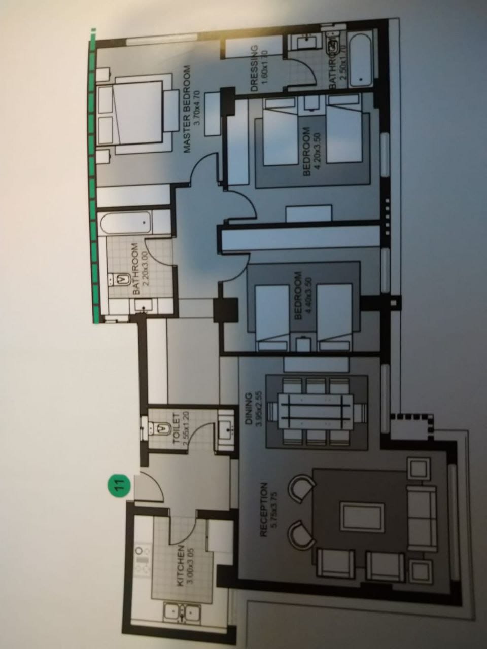 Floor plan for apartment at Villette