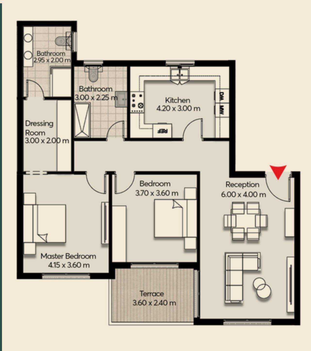 Floor plan for apartment at Mar ville