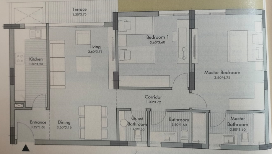 Floor plan for apartment at Al Burouj