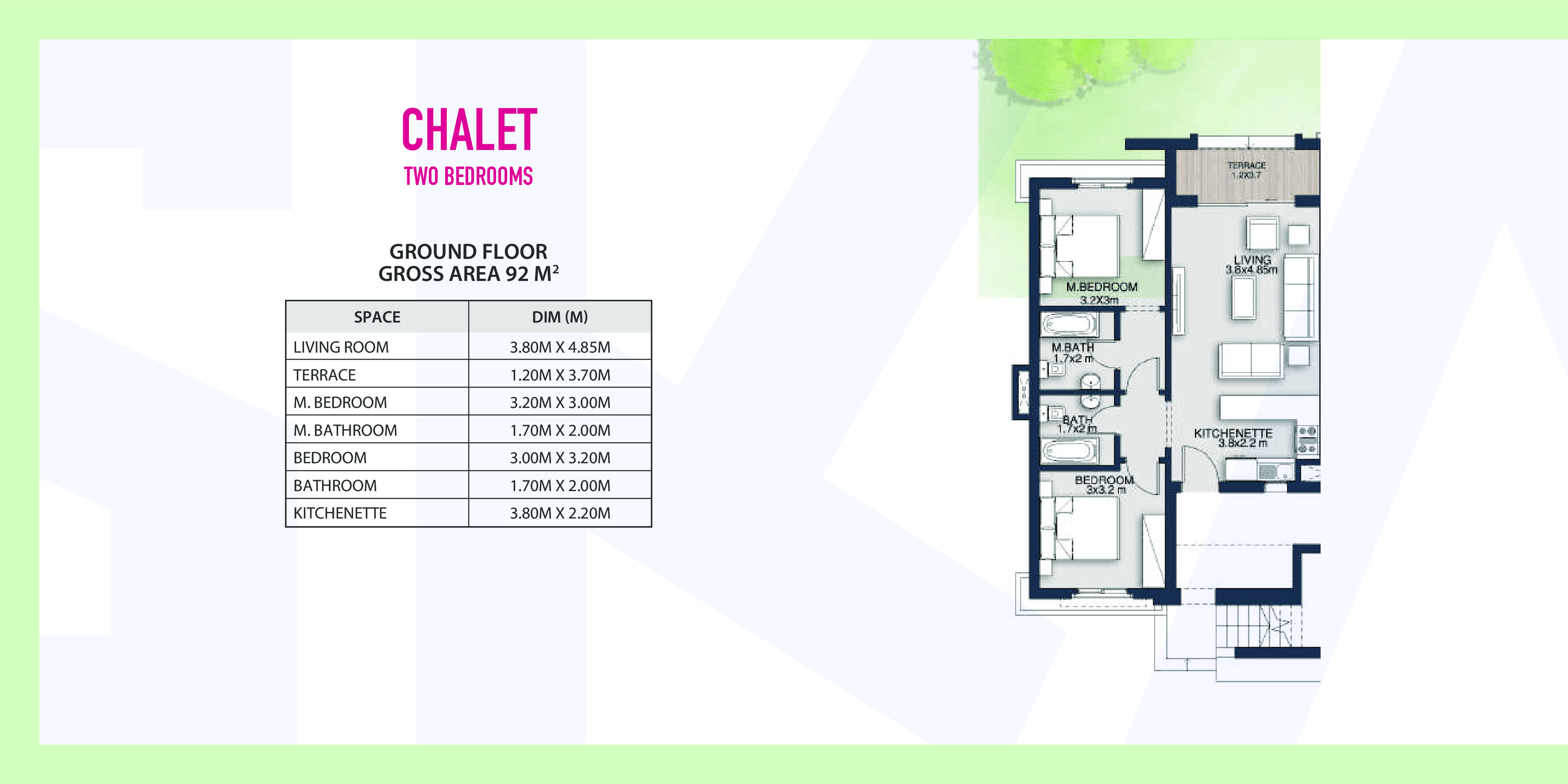 Floor plan for chalet at Mountain View Ras El Hekma