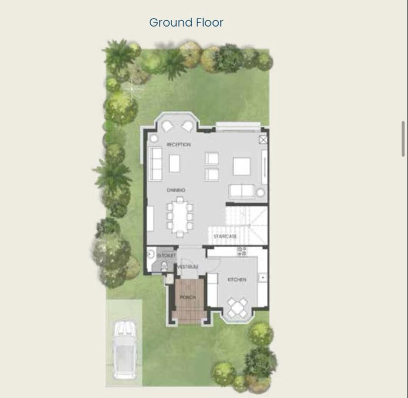 Floor plan for townhouse at Aliva Mountain View Mostakbal City
