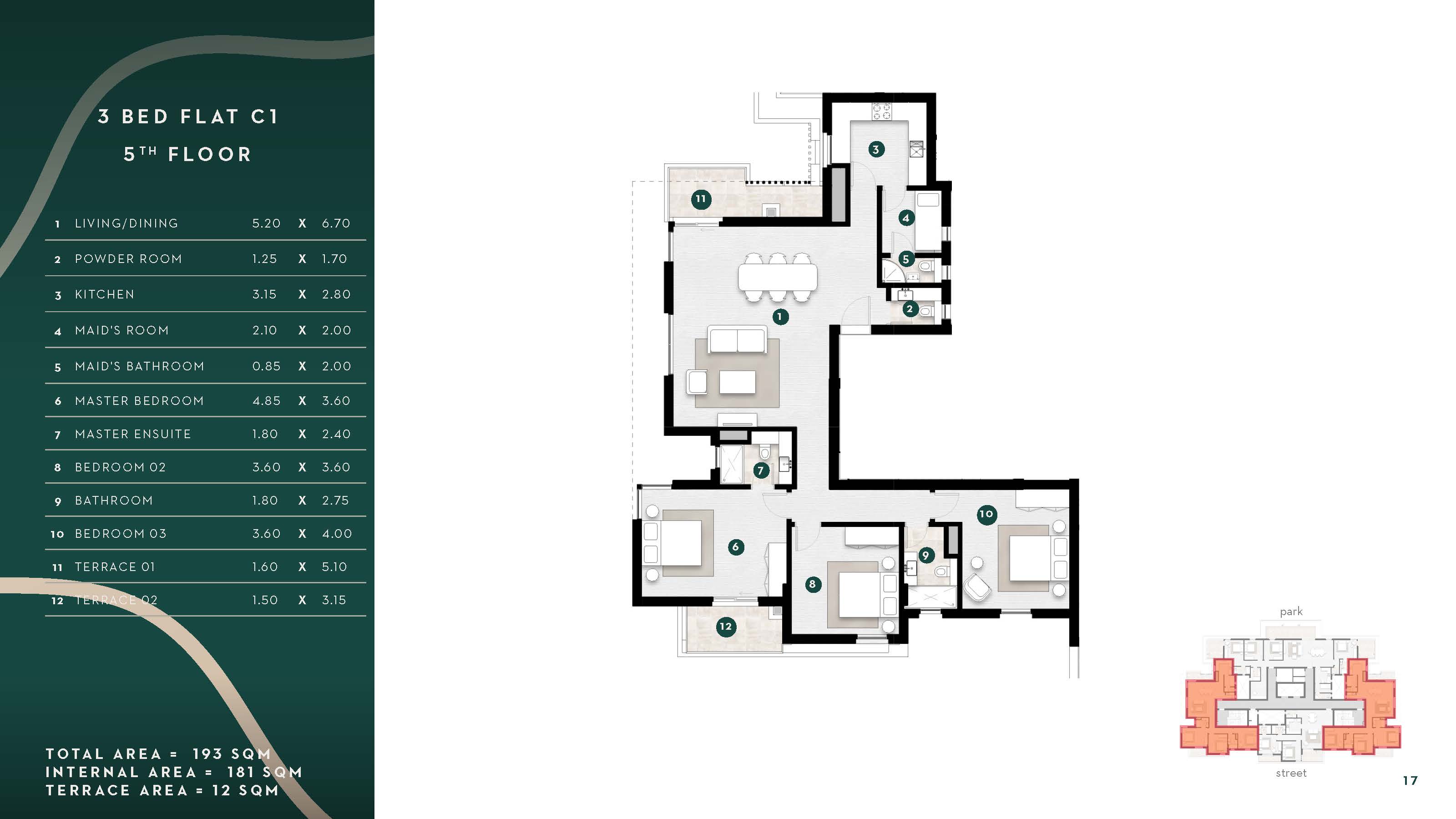 Floor plan for apartment at Solana East