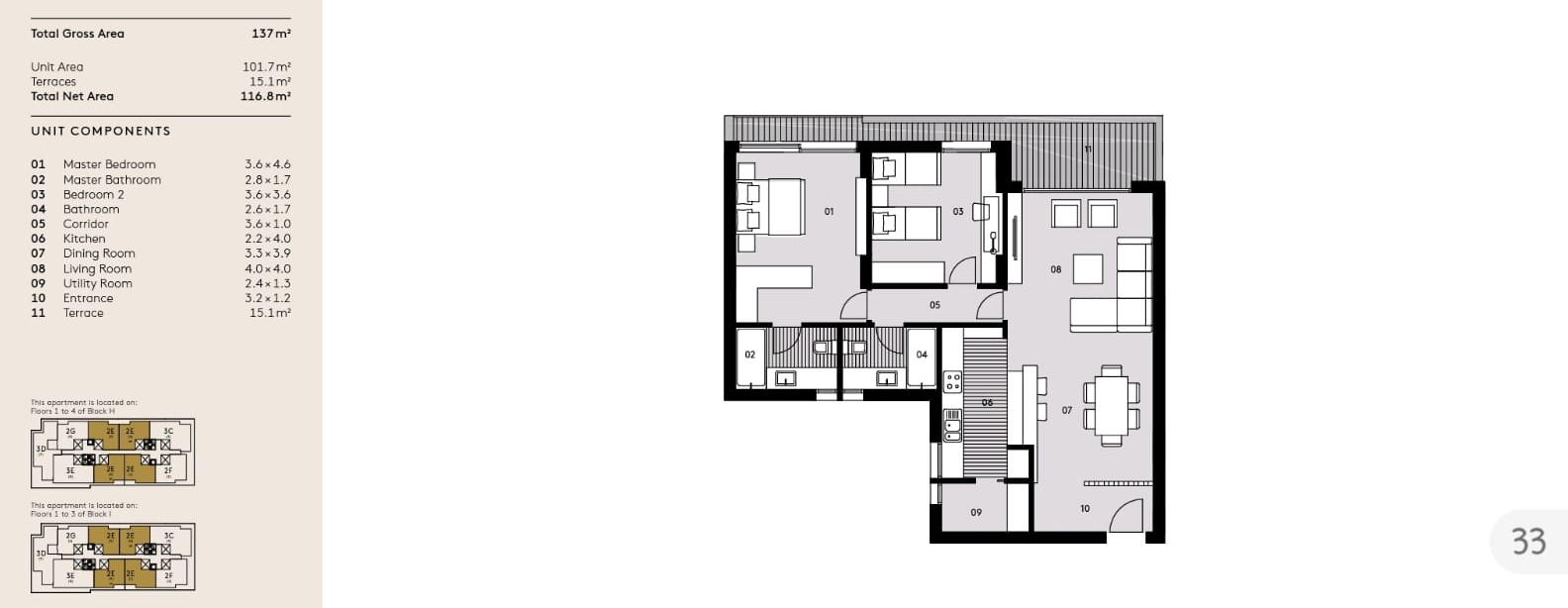 Floor plan for apartment at Al Burouj