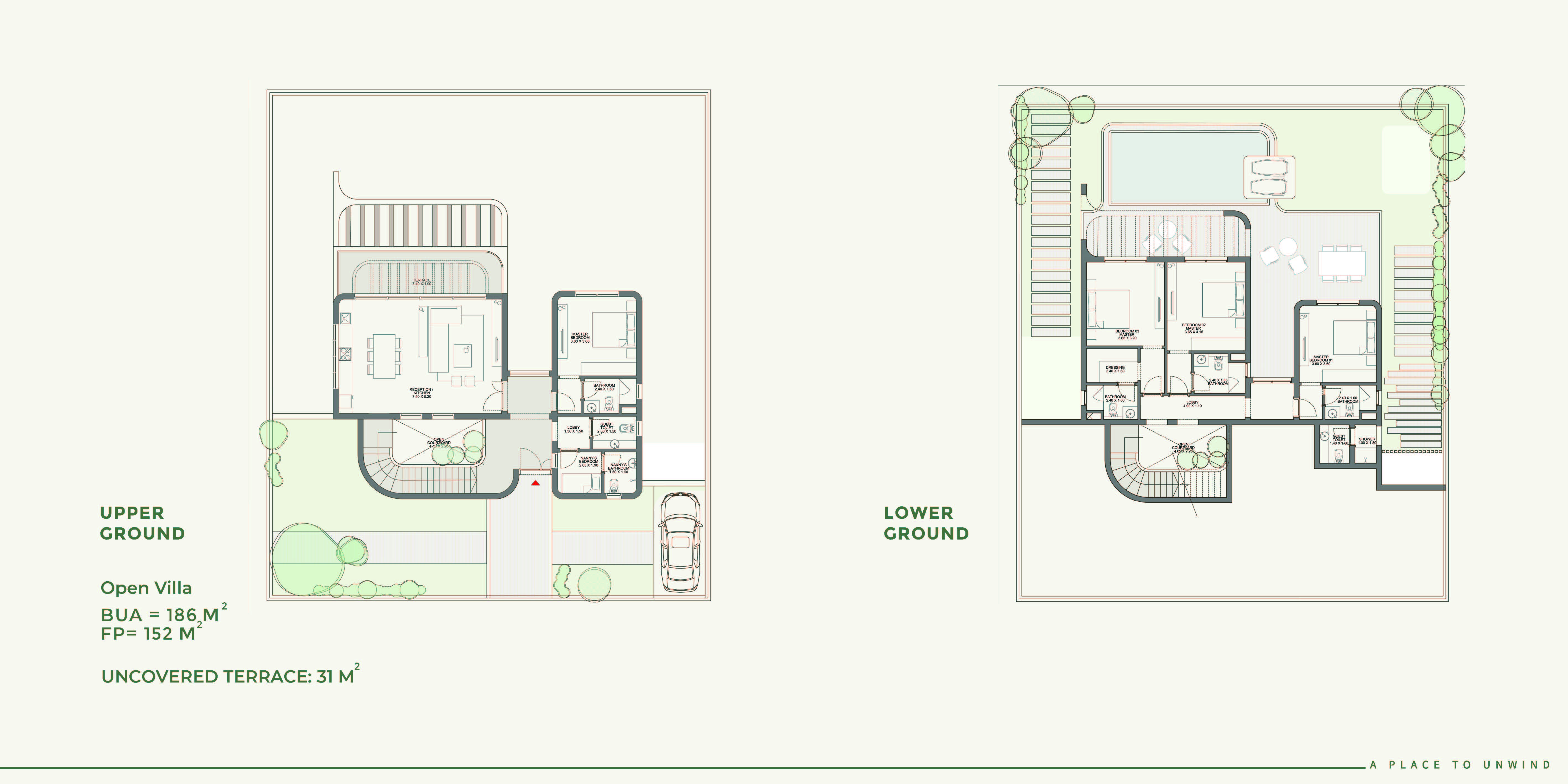 Floor plan for villa at Aden