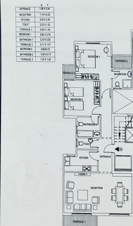 Floor plan for apartment at Sarai