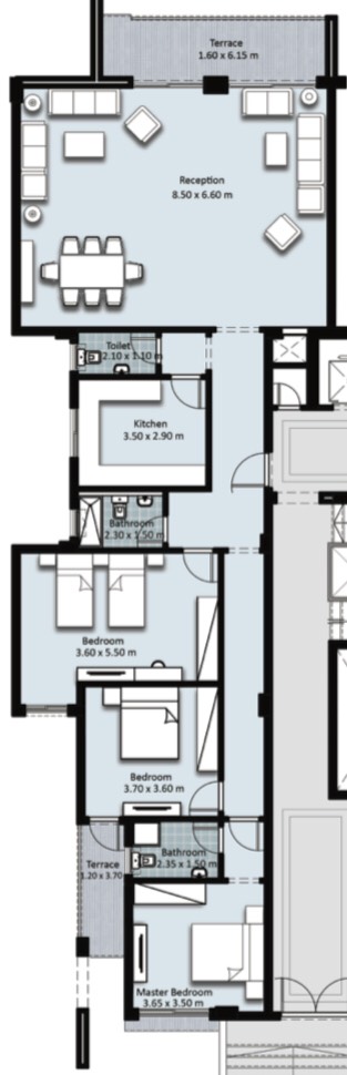 Floor plan for apartment at Fifth Square Al Marasem