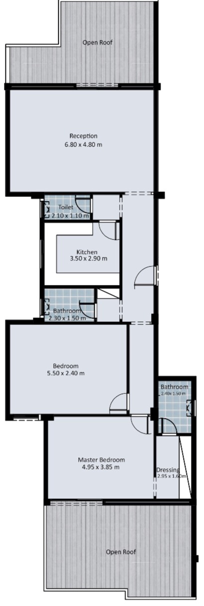 Floor plan for penthouse at Fifth Square Al Marasem