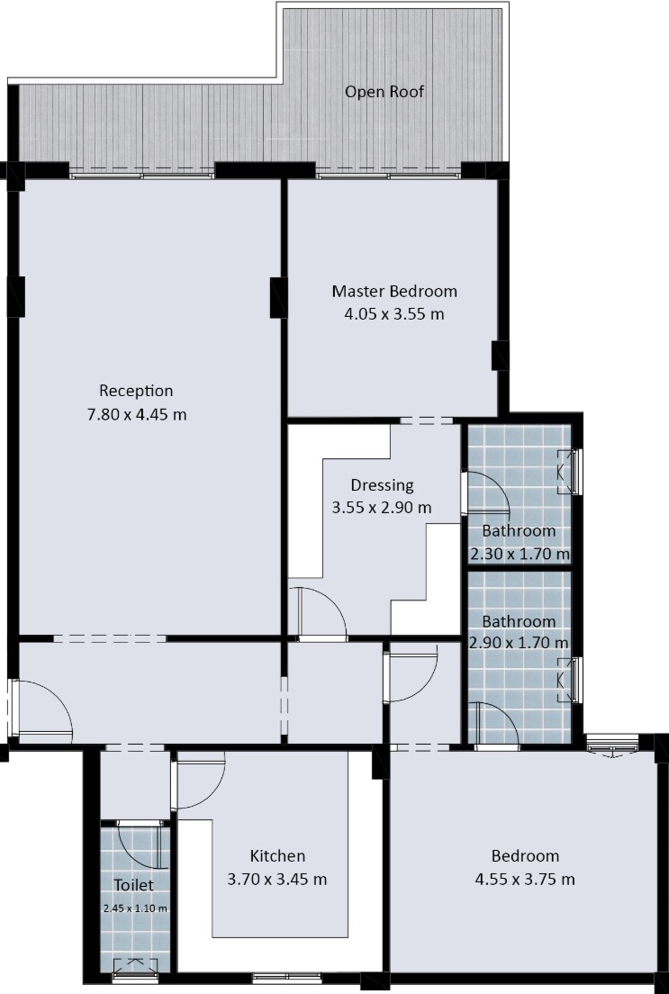 Floor plan for penthouse at Fifth Square Al Marasem