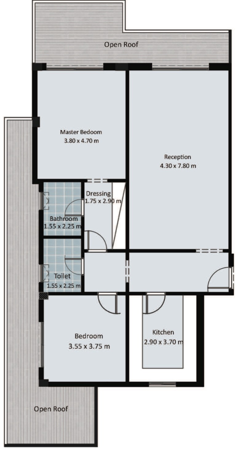 Floor plan for penthouse at Fifth Square Al Marasem