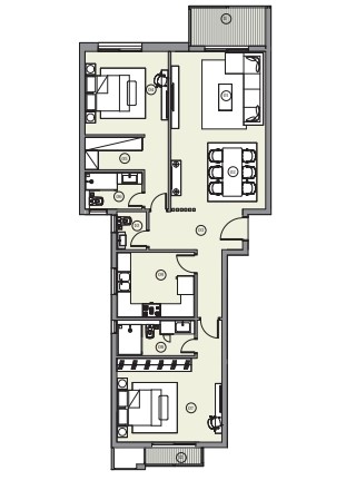 Floor plan for apartment at Haptown Park 226