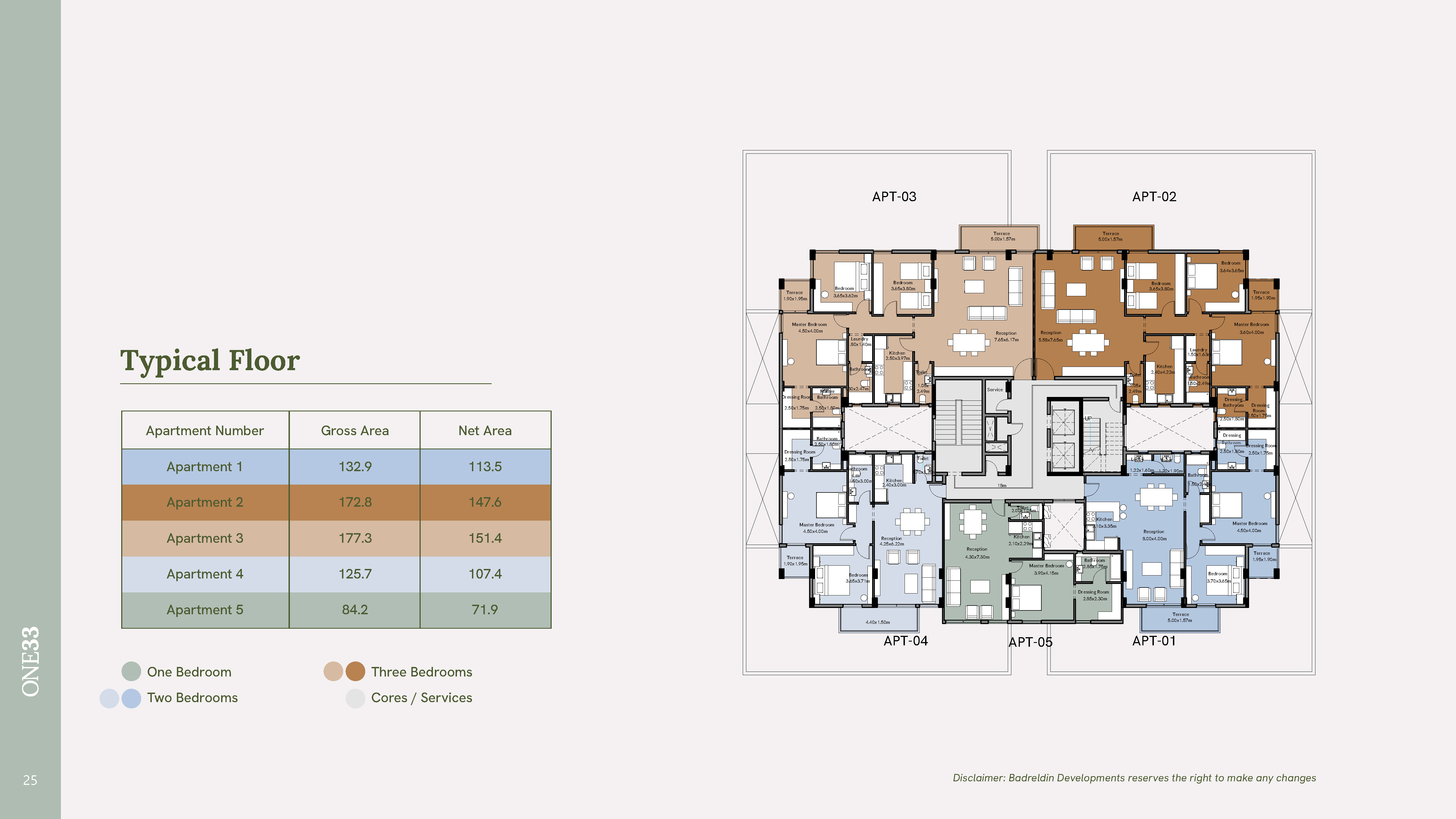 Floor plan for apartment at One33