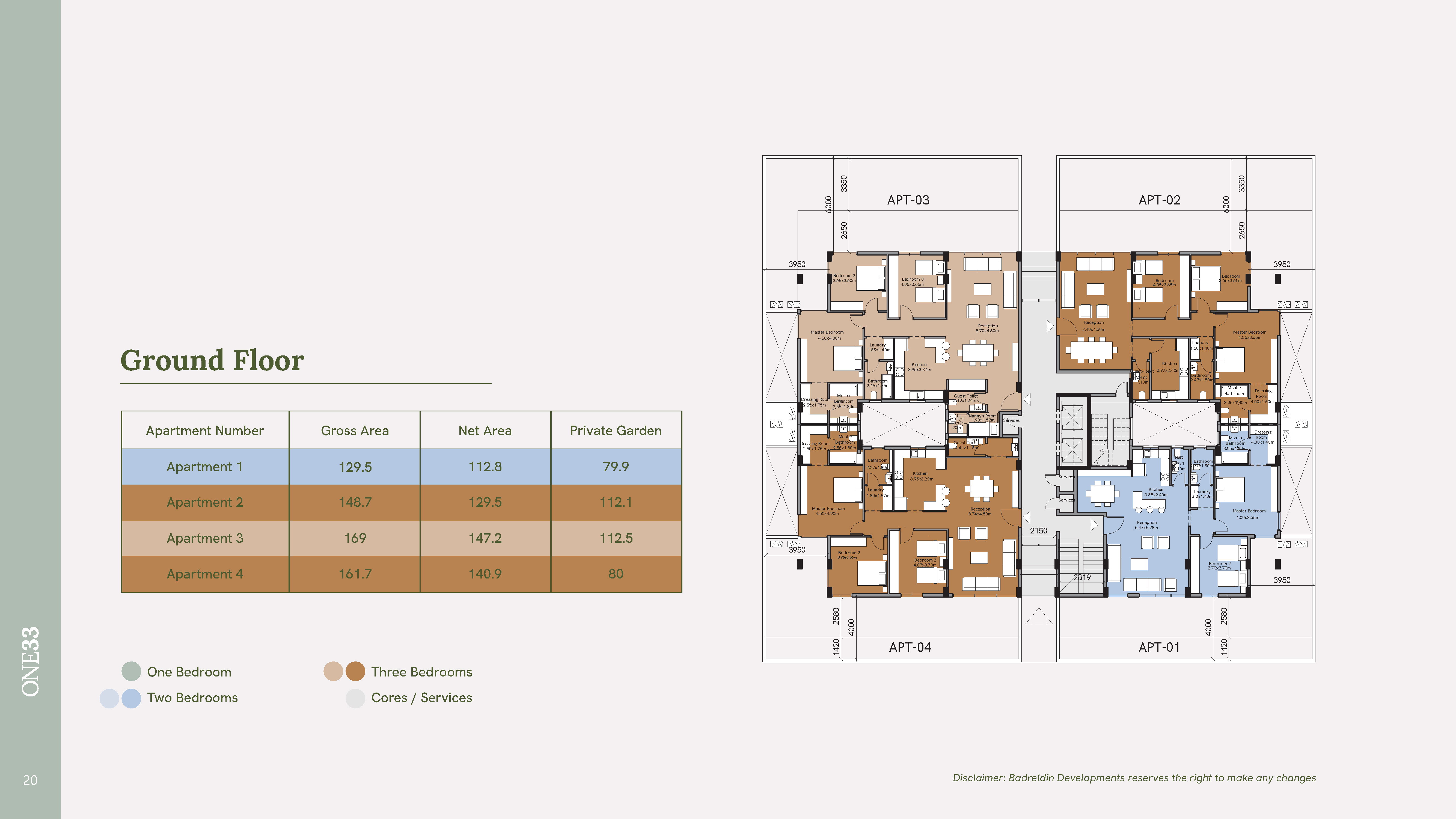 Floor plan for apartment at One33
