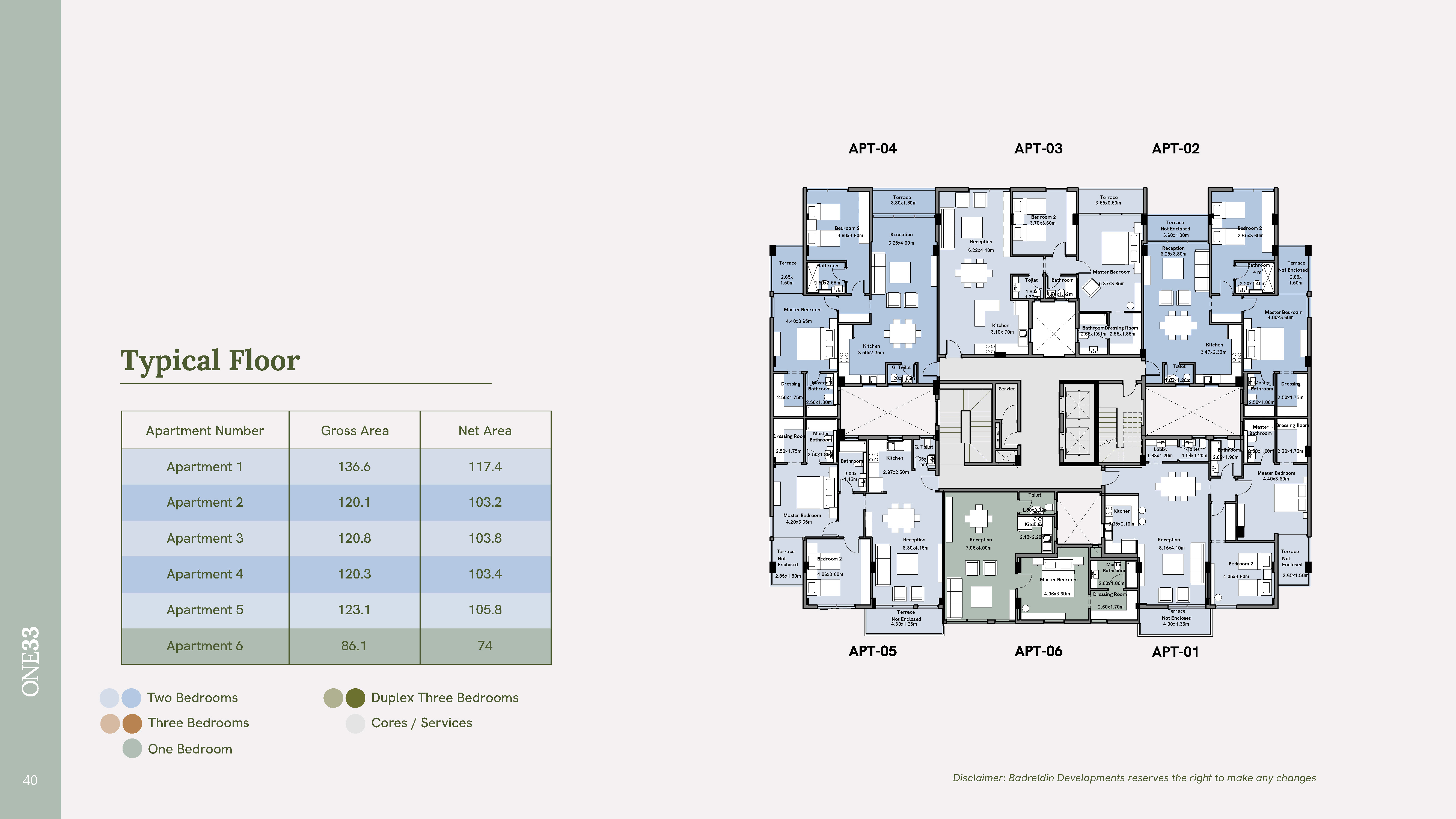 Floor plan for apartment at One33