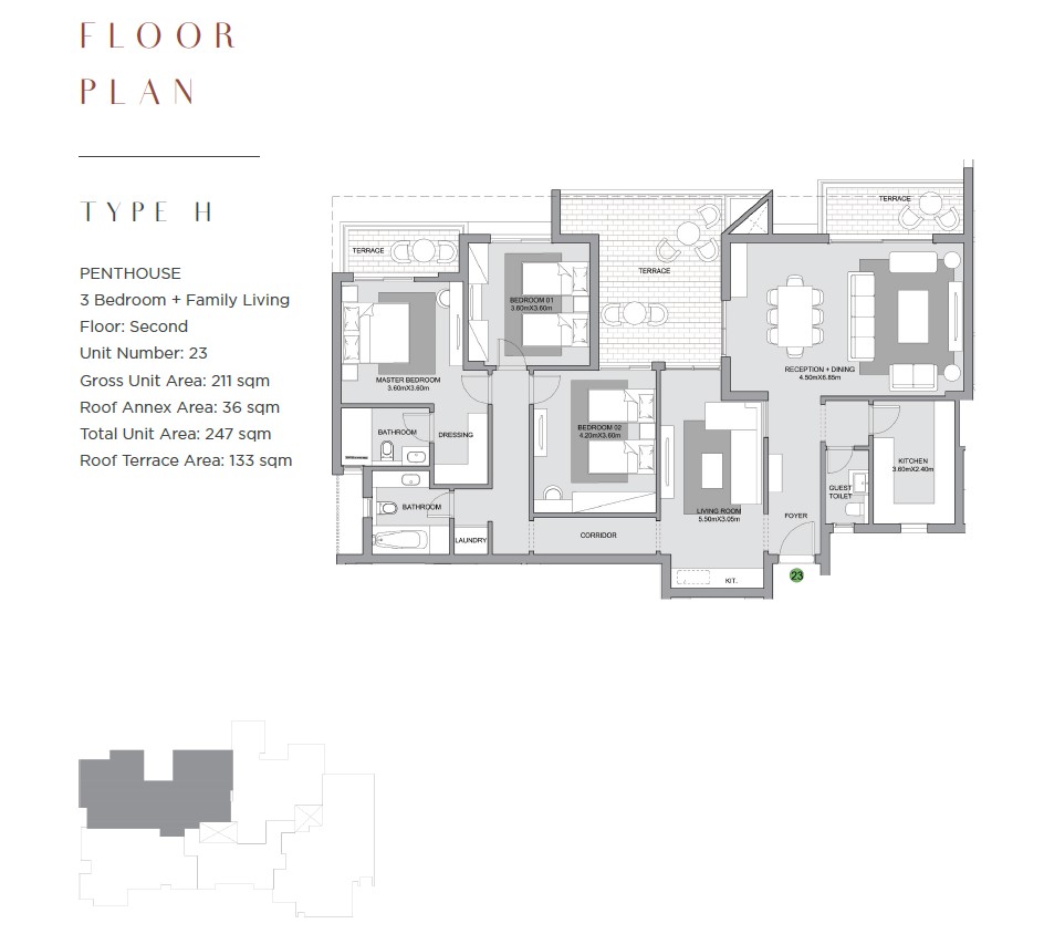 Floor plan for apartment at The Estates Residence