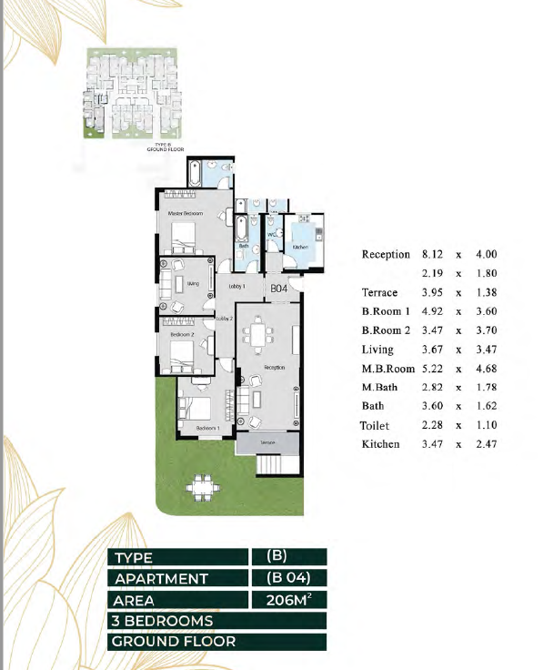Floor plan for apartment at Oro New capital
