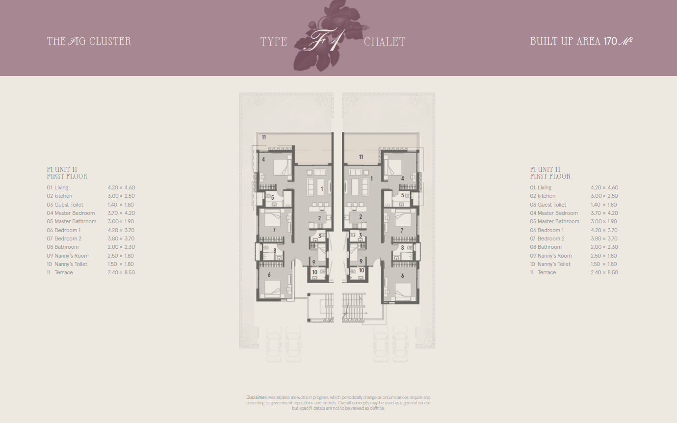 Floor plan for chalet at Marsa Baghush
