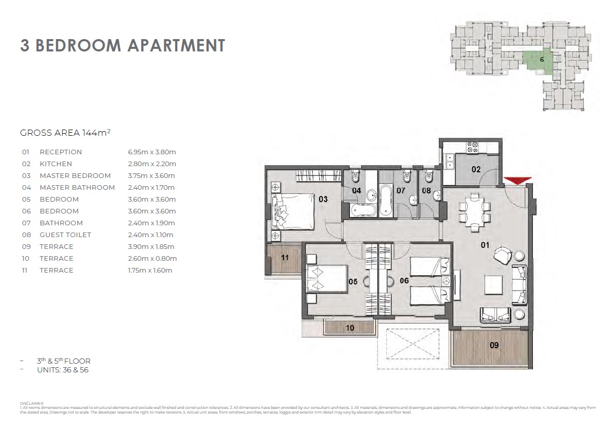 Floor plan for apartment at Il Bosco New Capital