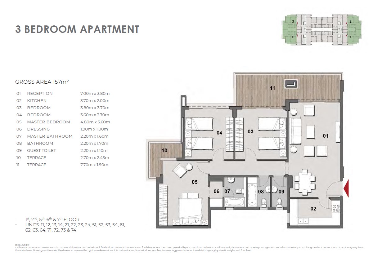 Floor plan for apartment at Il Bosco New Capital