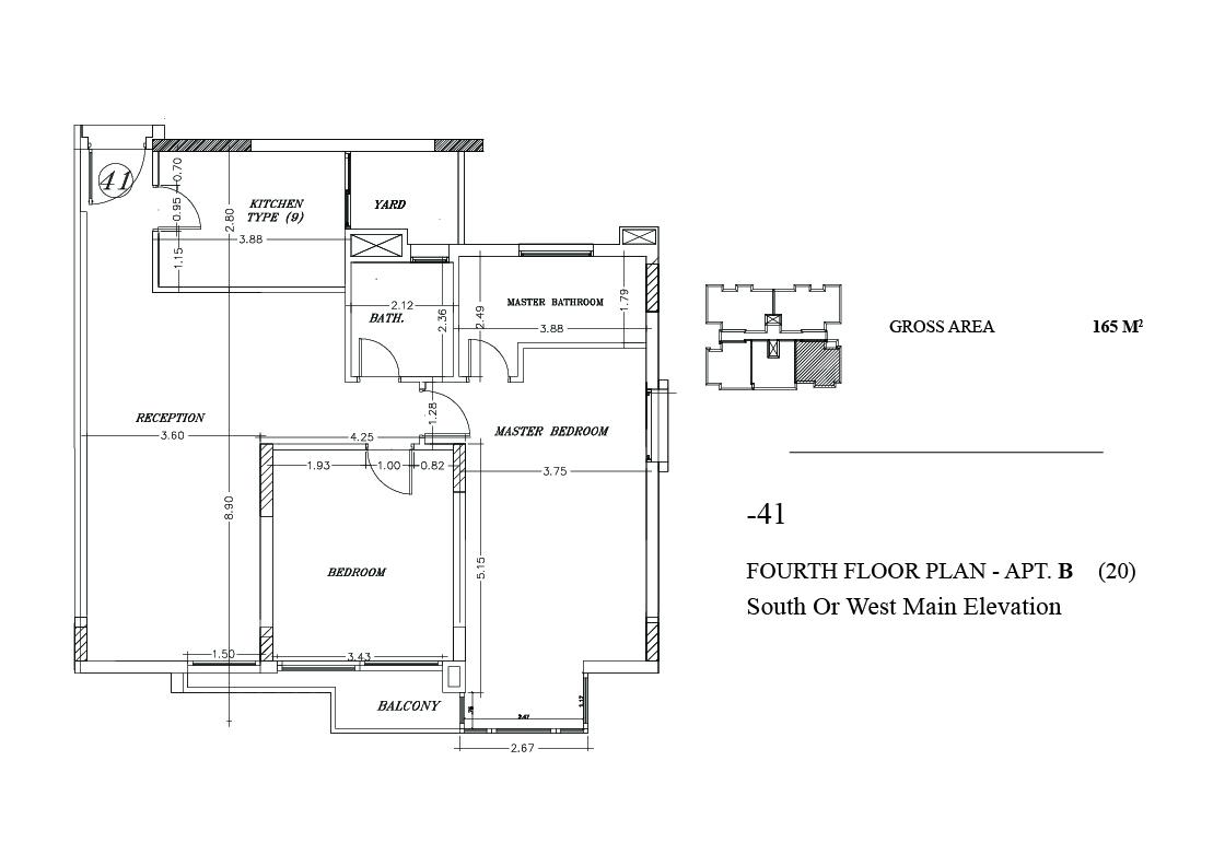 Floor plan for apartment at The Waterway - New Cairo